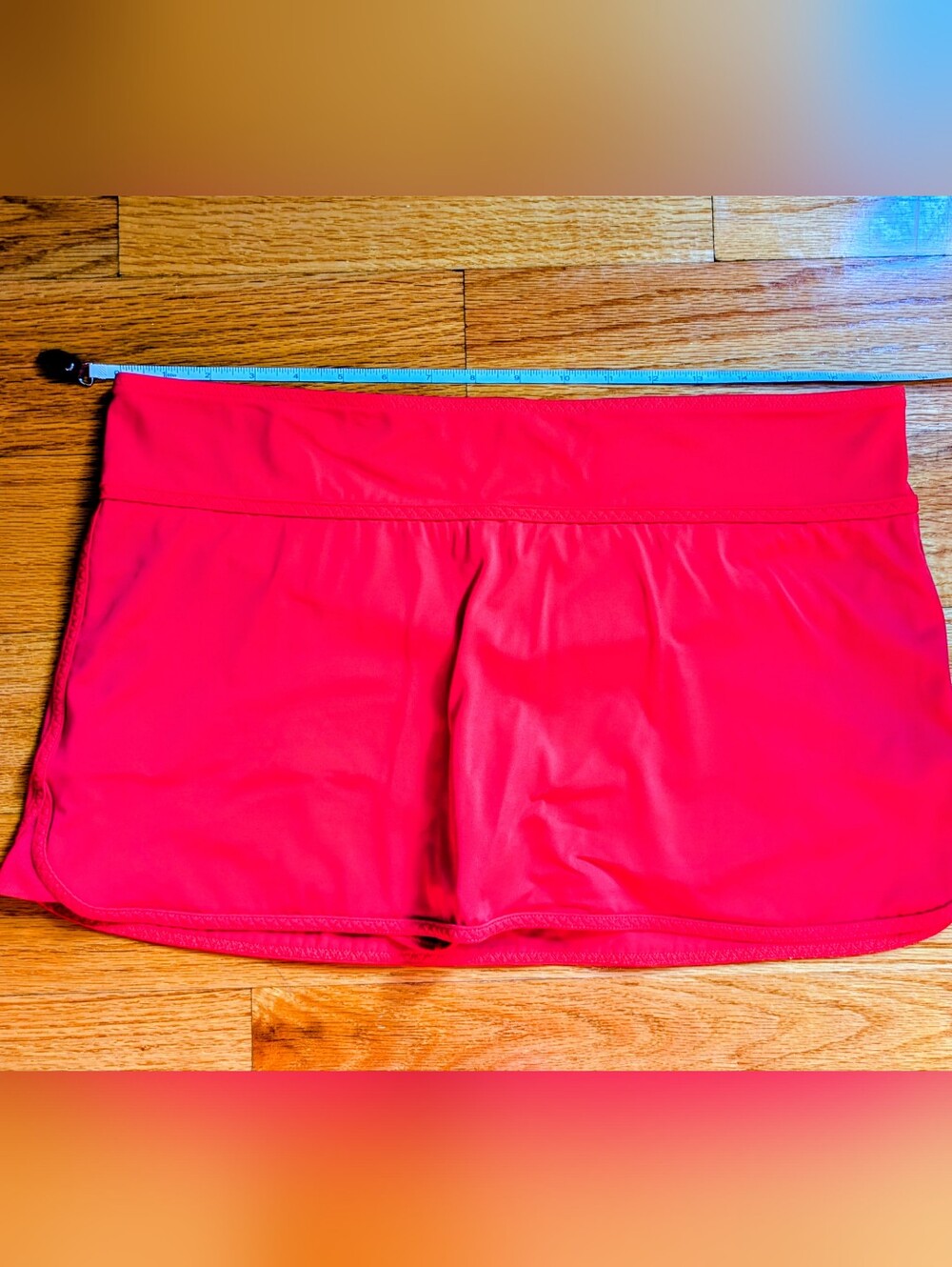 Lands' End Red Mini Swim Skirt Size 12 EUC